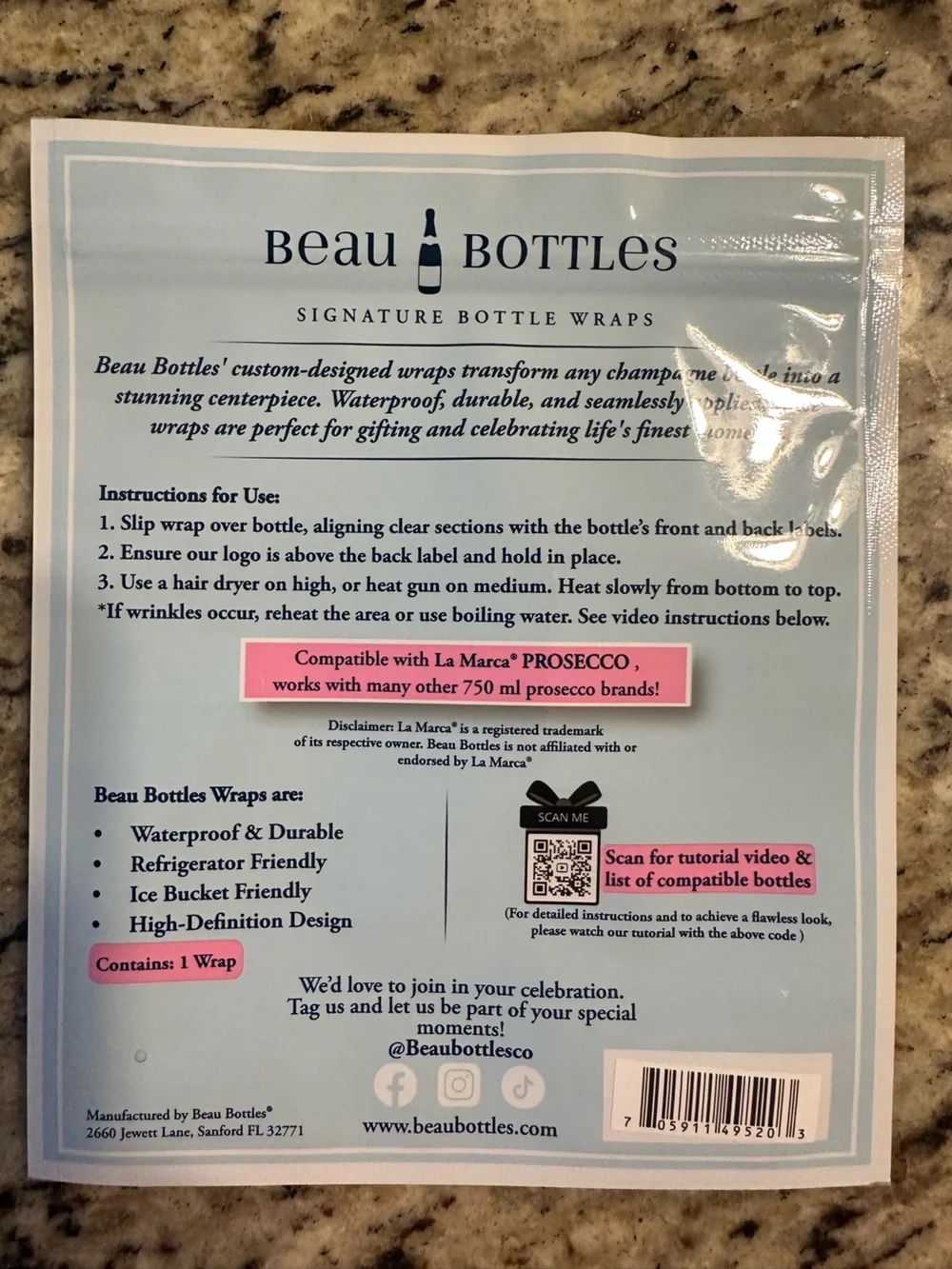 Beau Bottles Blue Engagement Ring Bottle Cover - Celebration Party Decor set 6
